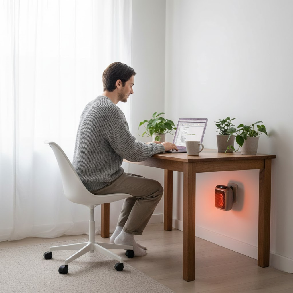 MEELANO Varmeblæser med Moderne Design – Kompakt Elektrisk Varmeblæser med Timer, Vælte- & Overophedningssikring – EcoHeat
