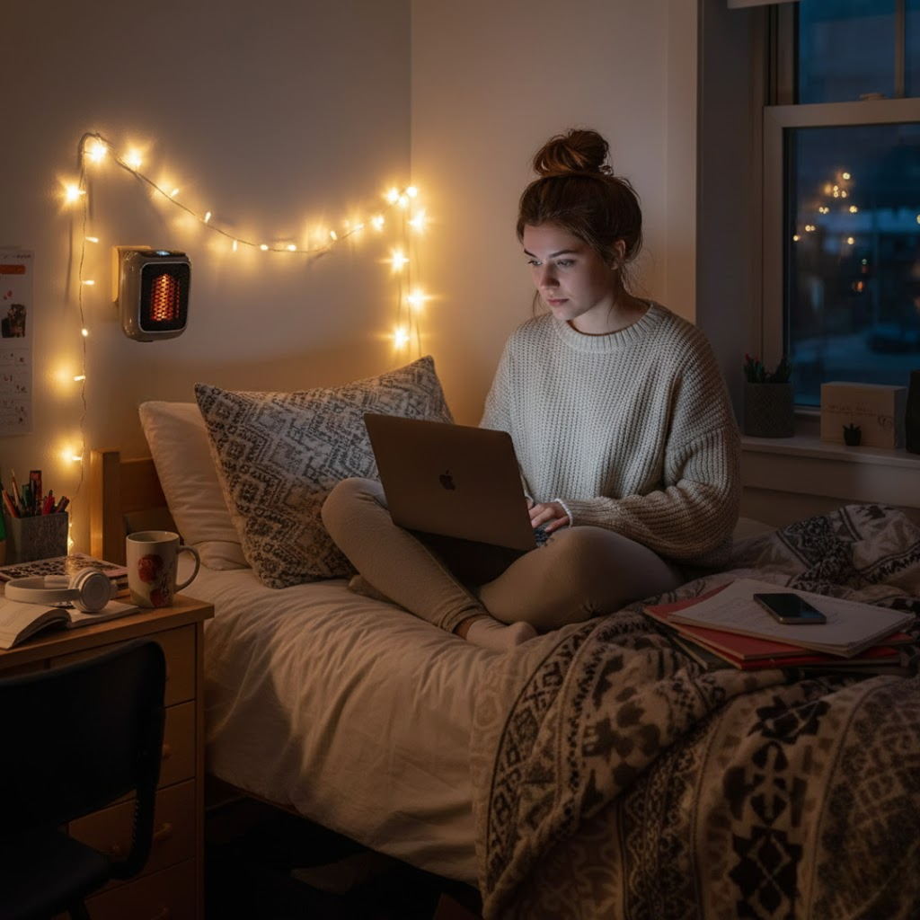 MEELANO Varmeblæser med Moderne Design – Kompakt Elektrisk Varmeblæser med Timer, Vælte- & Overophedningssikring – EcoHeat