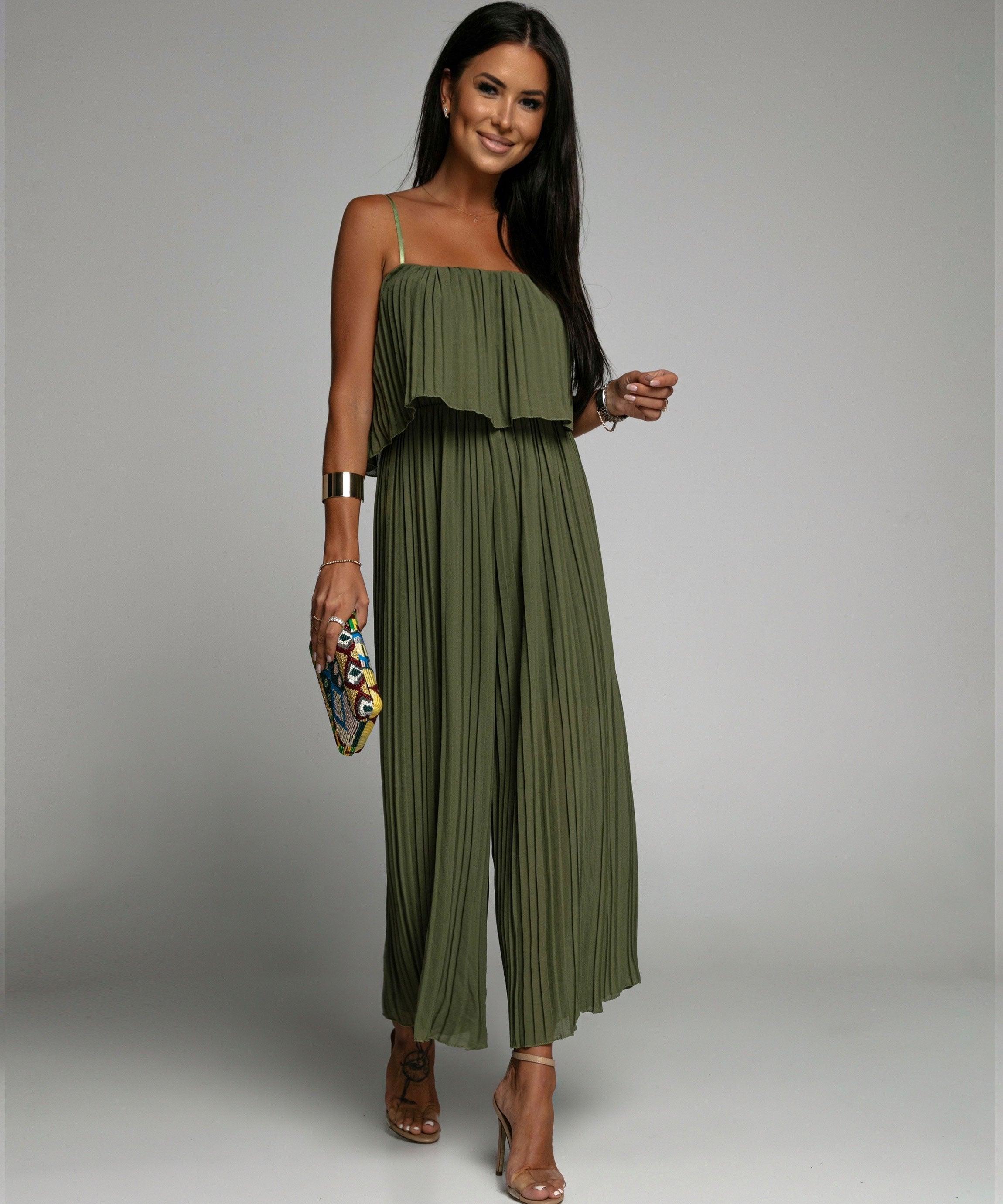 MEELANO Ærmeløs Plissé Jumpsuit Til Kvinder Elegant Og Komfort - Overall