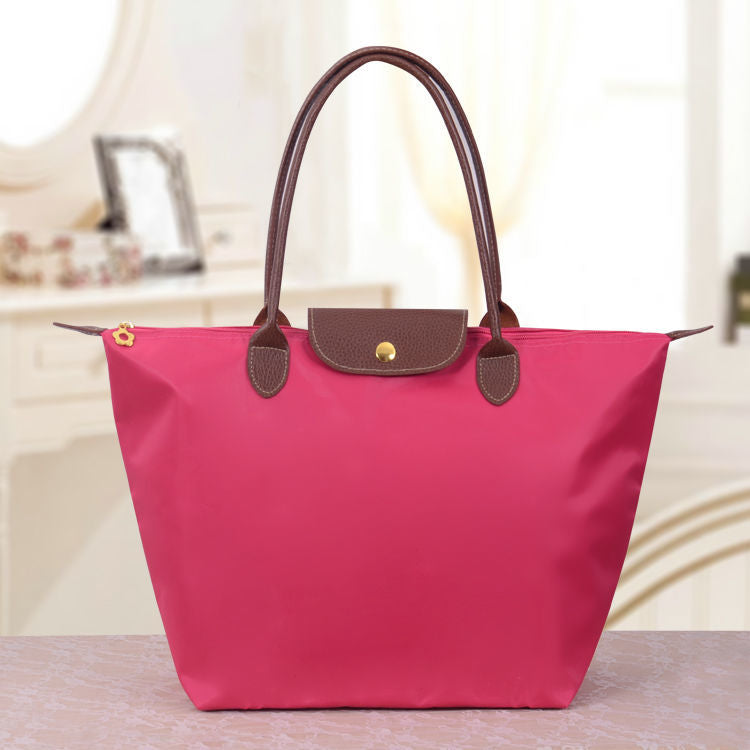 MEELANO Oxford Skuldertaske – Rummelig og Elegant Luxe Taske til Hverdagen Fuchsia
