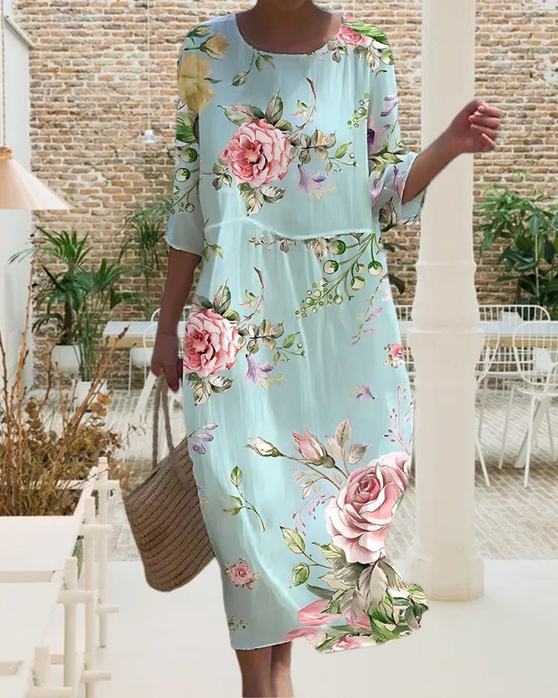 MEELANO Sephira | Blomstret kjole til damer – Romantisk Print, Elegant Silhuet & Sofistikeret Stil