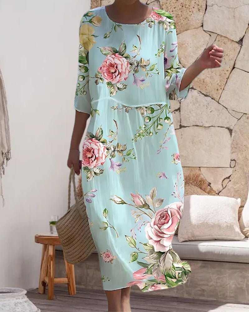 MEELANO Sephira | Blomstret kjole til damer – Romantisk Print, Elegant Silhuet & Sofistikeret Stil