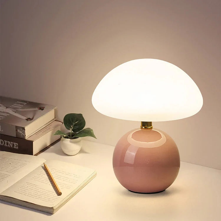 MEELANO Fransk cremefarvet champignonlampe