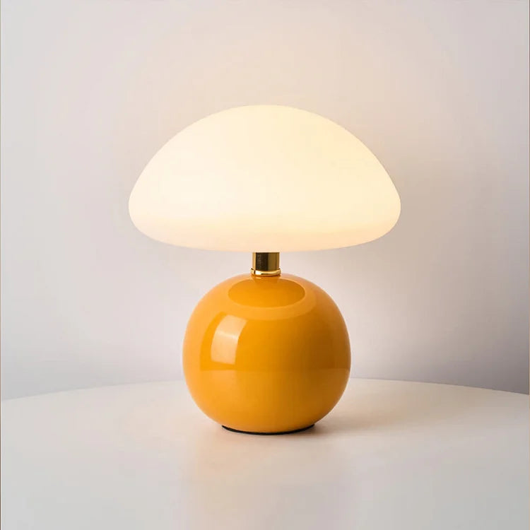 MEELANO Fransk cremefarvet champignonlampe Orange