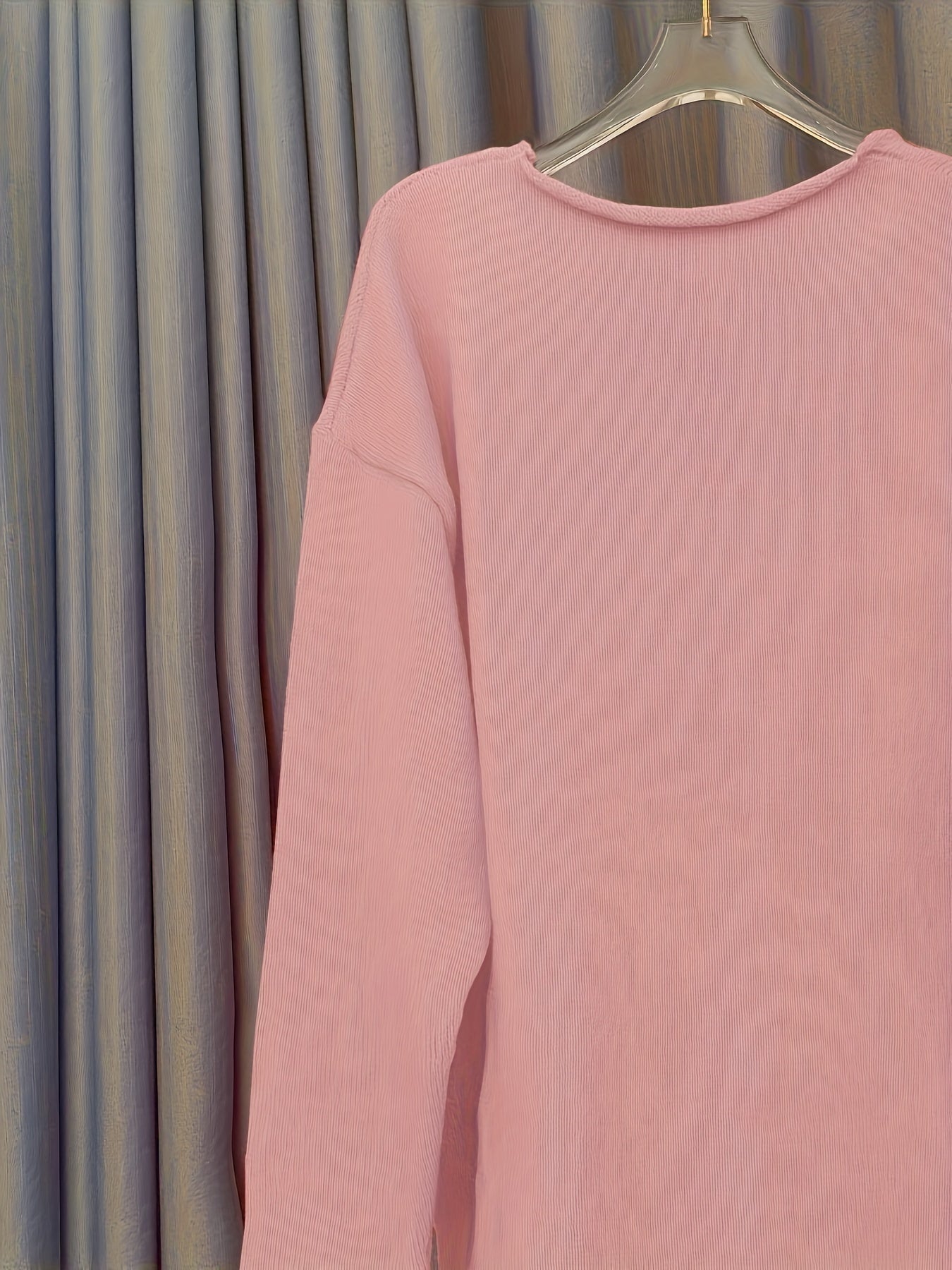 MEELANO Dame Oversize Striktrøje - Varm Plus Size med V-hals