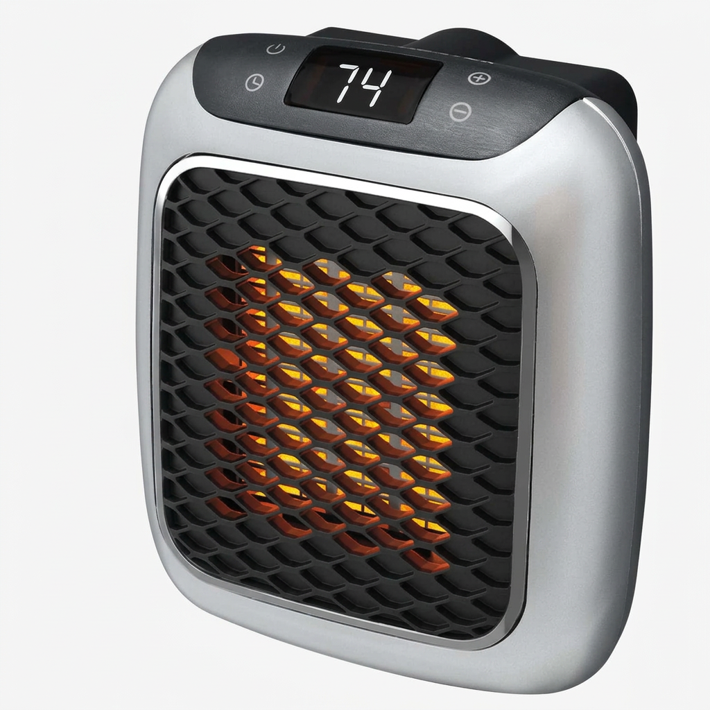 MEELANO Bærbart Varmeapparat med Hurtig Opvarmning – 800W Elektrisk Varmeblæser med Timer, Vælte- & Overophedningssikring – Hulvio