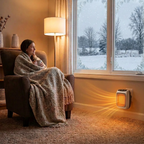 MEELANO Bærbart Varmeapparat med Hurtig Opvarmning – 800W Elektrisk Varmeblæser med Timer, Vælte- & Overophedningssikring – Hulvio