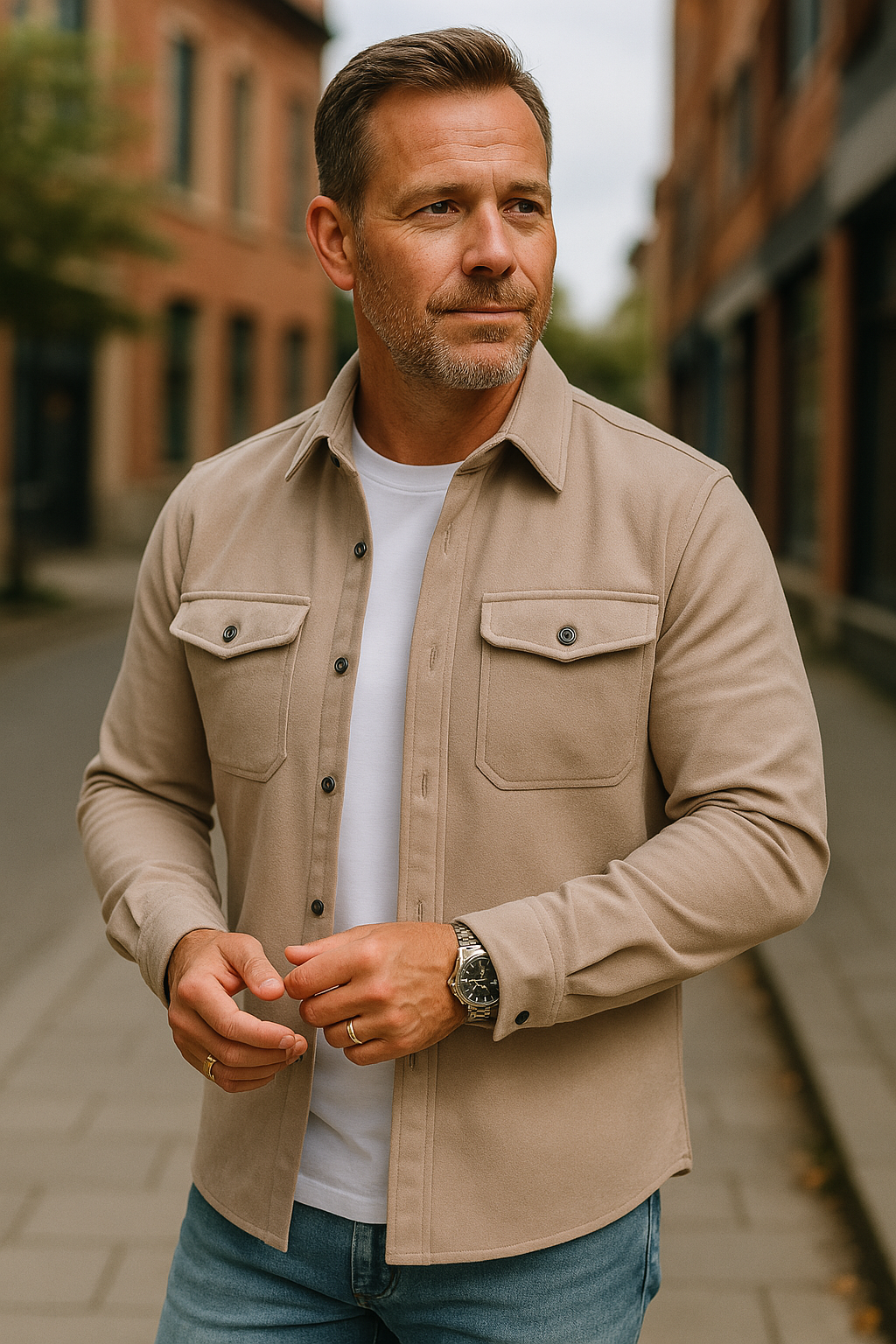 MEELANO Jannik | Herre Casual Skjorte med Knapper - Klassisk Bomuldsskjorte & Fritidsskjorte