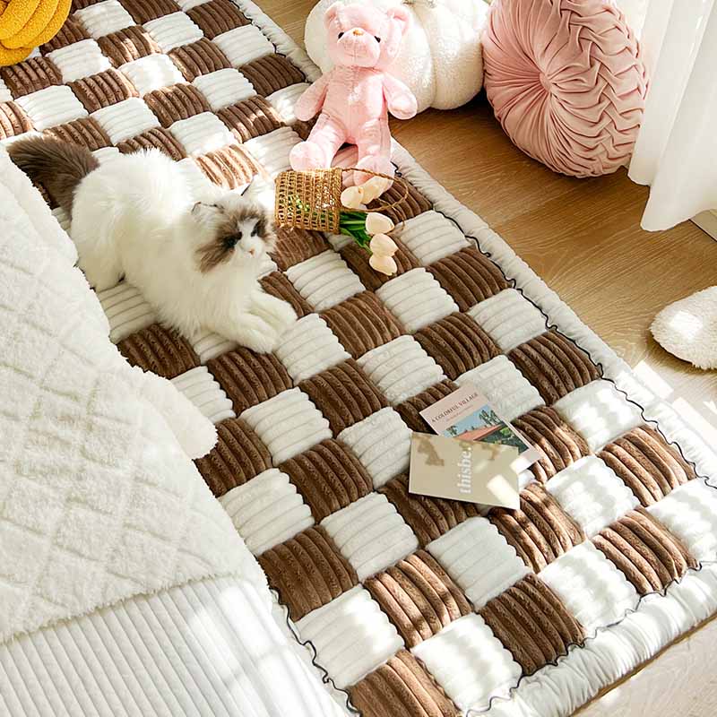 Blødt Kæledyrstæppe – Sofabeskytter til Hund & Kat i Chenille, Skridsikkert Hundetæppe, Maskinvaskbart – CozyCover