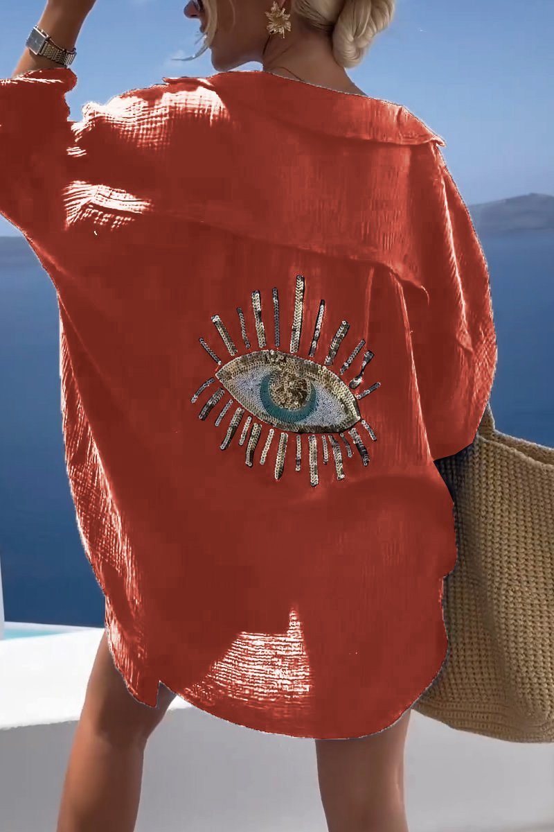 MEELANO Glam | Afslappet Skjorte Koral