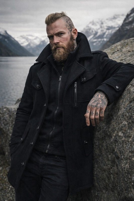 MEELANO Herre Vinterfrakke med Lynlås og Knapdetalje – Skræddersyet Frakke med Ståkrave, Brun, Grå eller Sort, S–2XL – Marmari