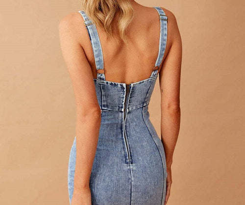 MEELANO Chloé | Elegant Kjole i Demin