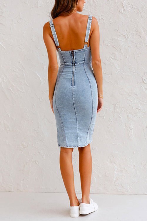 MEELANO Chloé | Elegant Kjole i Demin