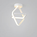 MEELANO Moderne LED Loftlampe – Energibesparende Loftlampe med Dobbeltring-design, 18W, Varm Hvid, Rund, Bølge, Firkant eller Rektangel Rektangulær hvid