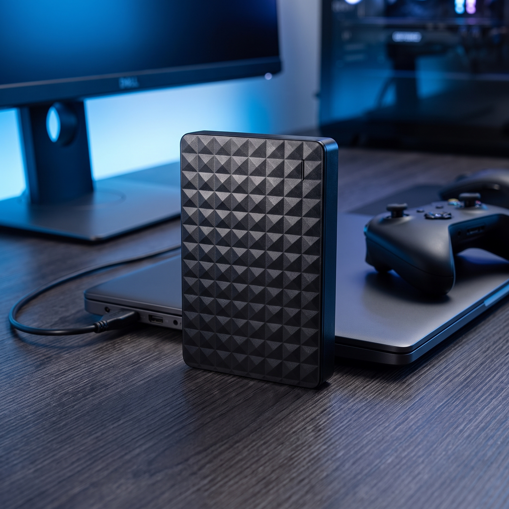 MEELANO Ekstern Harddisk til Bærbar og Spillekonsol – USB 3.0 Lagerplads til PC, PS5 og Xbox, Plug and Play