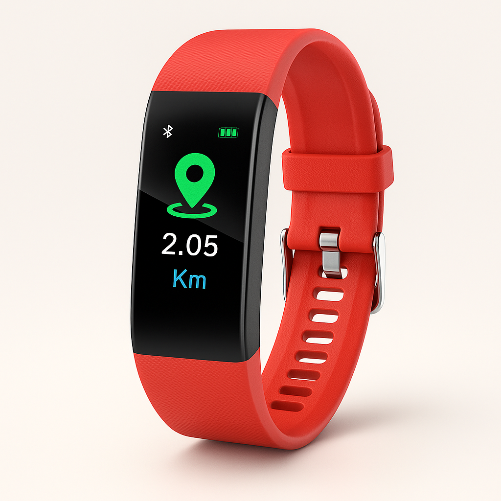 MEELANO Smartwatch Med Sundhedsovervågning Til Seniorer Batterilevetid Rød