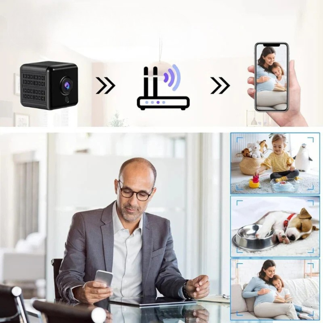 MEELANO Mini Trådløst kamera 1080P Hjemmesikkerhed Overvågning