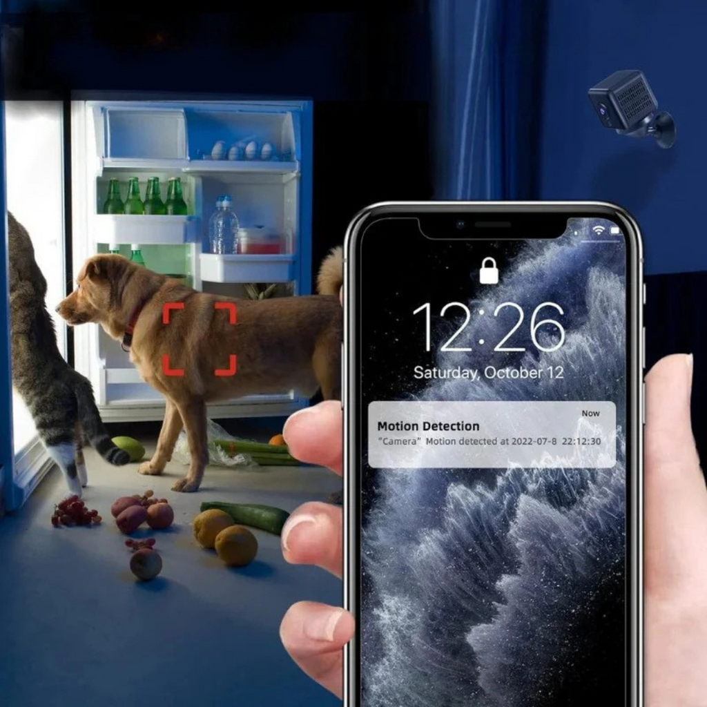 MEELANO Mini Trådløst kamera 1080P Hjemmesikkerhed Overvågning