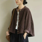 MEELANO Fløjlsjakke til Kvinder - Med elegante syningsdetaljer Brun