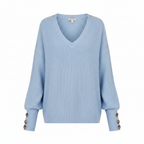 MEELANO Ranches | Dame Finstrikket Striktrøje med V-Hals - Varm Pullover