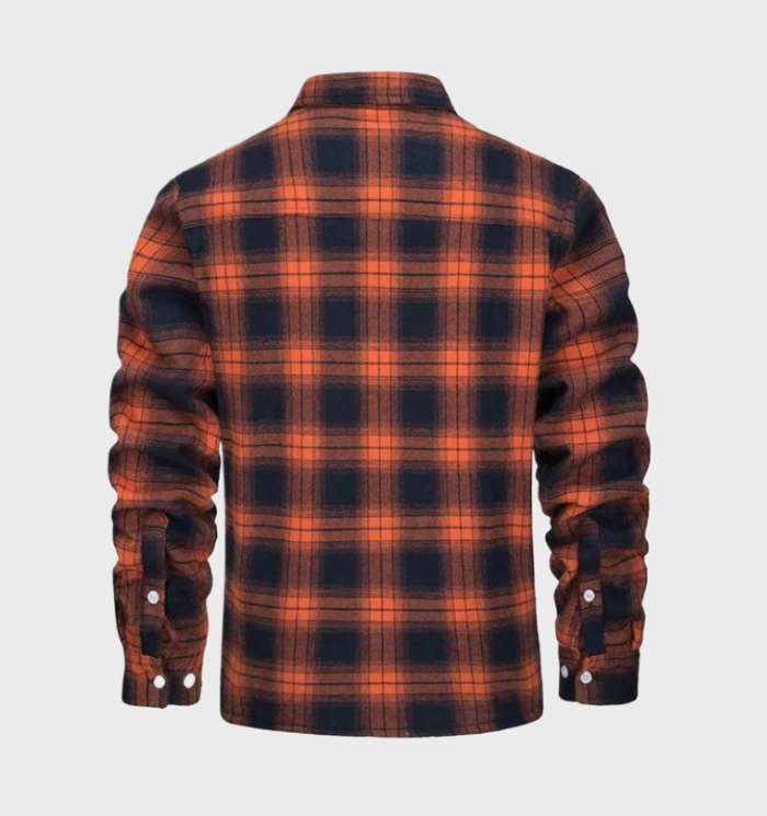 MEELANO Elegant Herre Flannelsjakke I Vintage Stil Med Fleeceforing