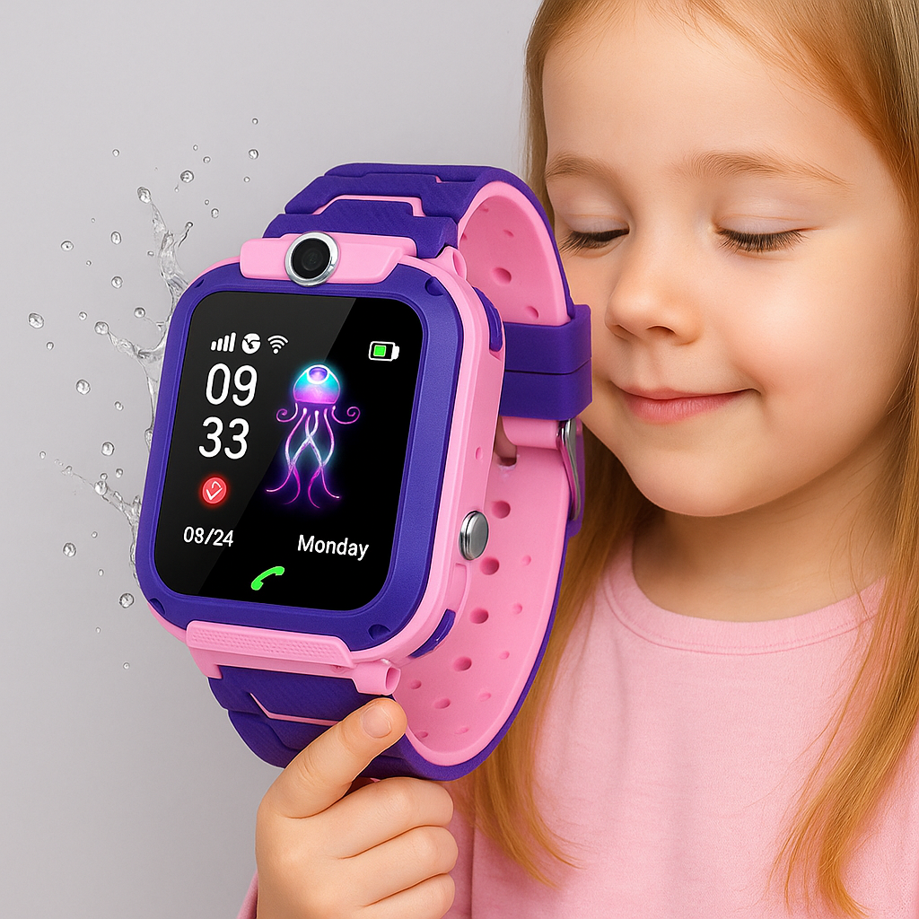 MEELANO Børns GPS Vandtæt Smartwatch Med SOS Nød Sikkerhed Pink