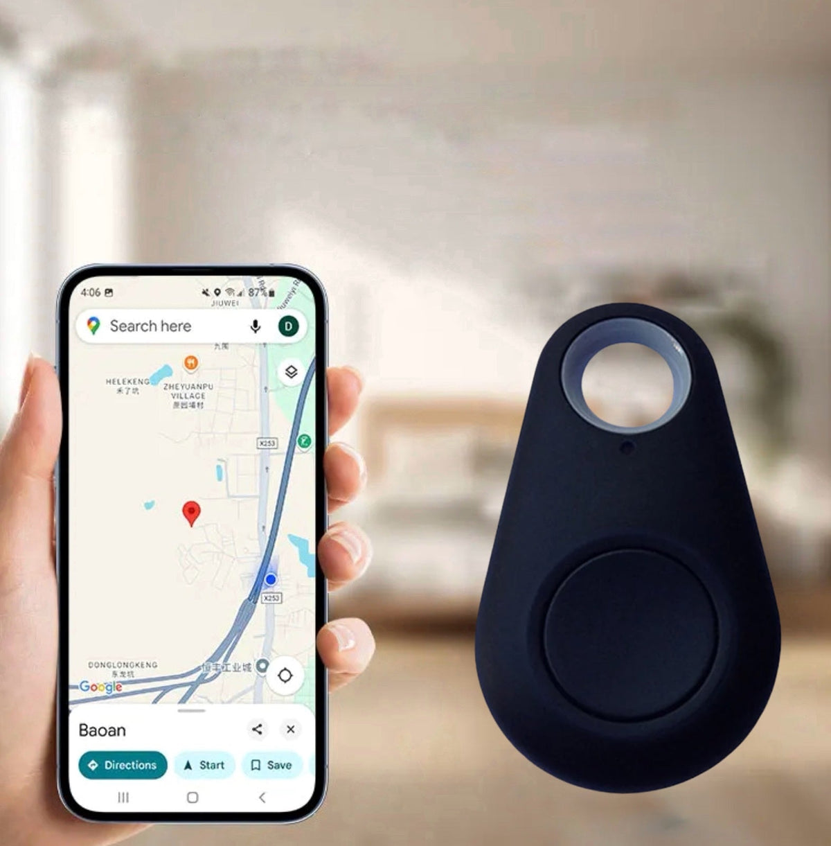 MEELANO KidLocate | Mini GPS-tracker til børn med realtidslokalisering & SOS-funktion Sort