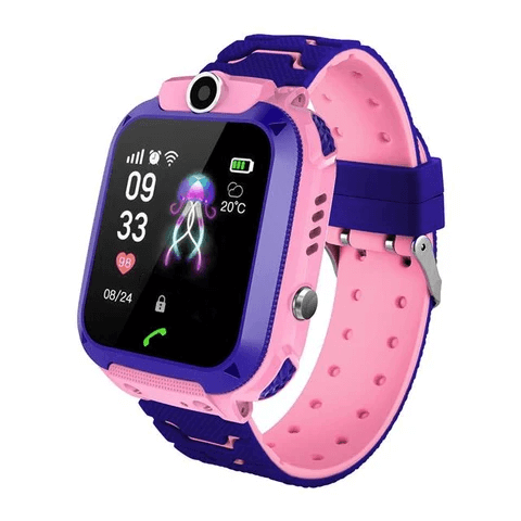 MEELANO Børne-Smartwatch med Sporing – Børneur med Lokalisering & Nødknap, Vandtæt Smartwatch til Børn, Blå eller Lyserød – SafeScout