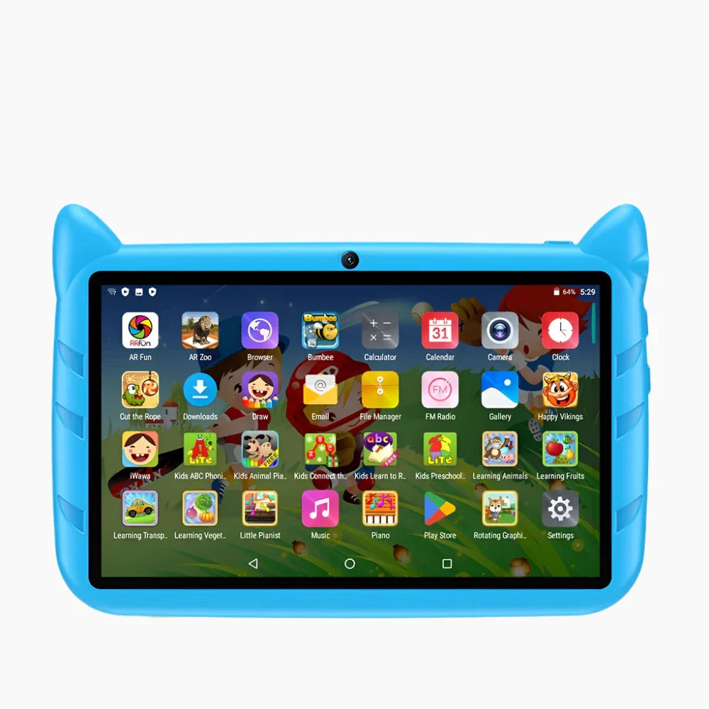 MEELANO 7 Tommer Børnetablet – Android 13 Tablet til Børn med 4GB RAM, 64GB Lager, 5G WiFi, Blå eller Pink Blå