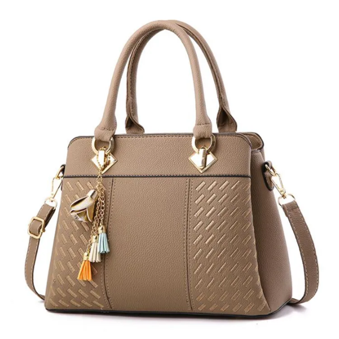 MEELANO Crossbody Taske – Charmerende Taske med Frynser og Broderi til Hverdagen Khaki