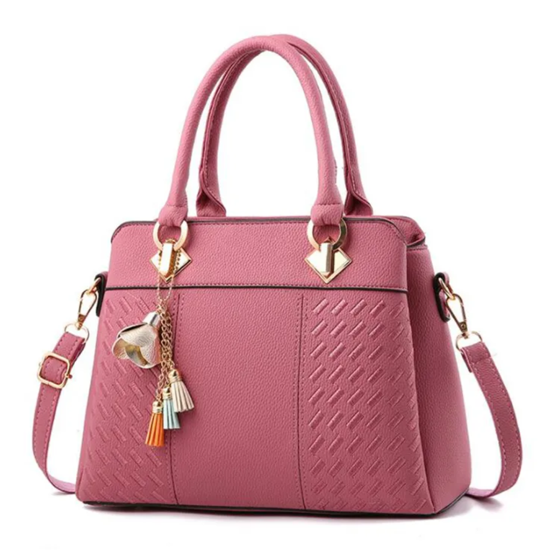 MEELANO Crossbody Taske – Charmerende Taske med Frynser og Broderi til Hverdagen Pink
