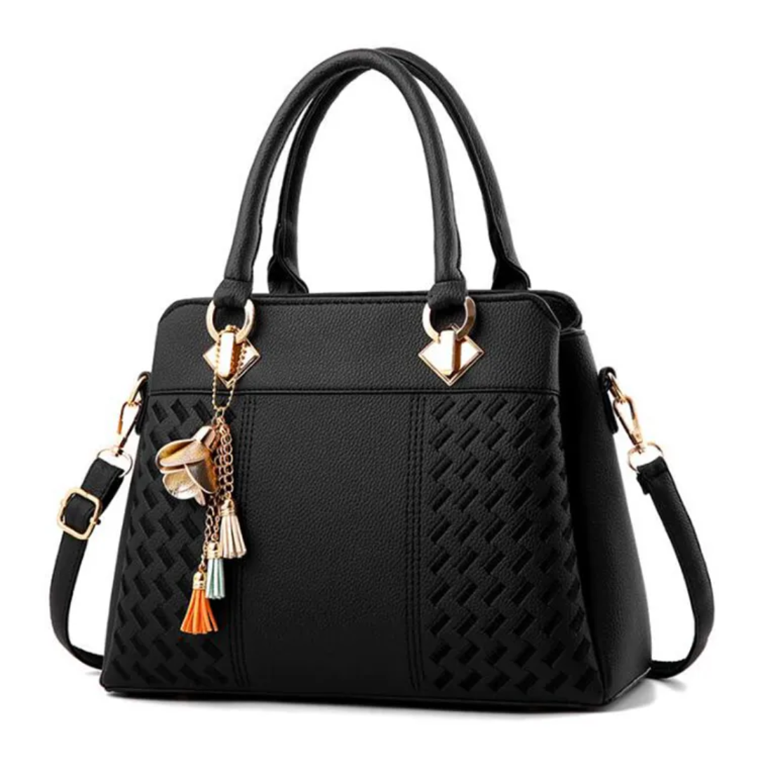 MEELANO Crossbody Taske – Charmerende Taske med Frynser og Broderi til Hverdagen Sort