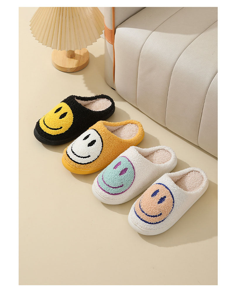 MEELANO Unisex Smiley-Mønster Hjemmesko Varme Og Bløde