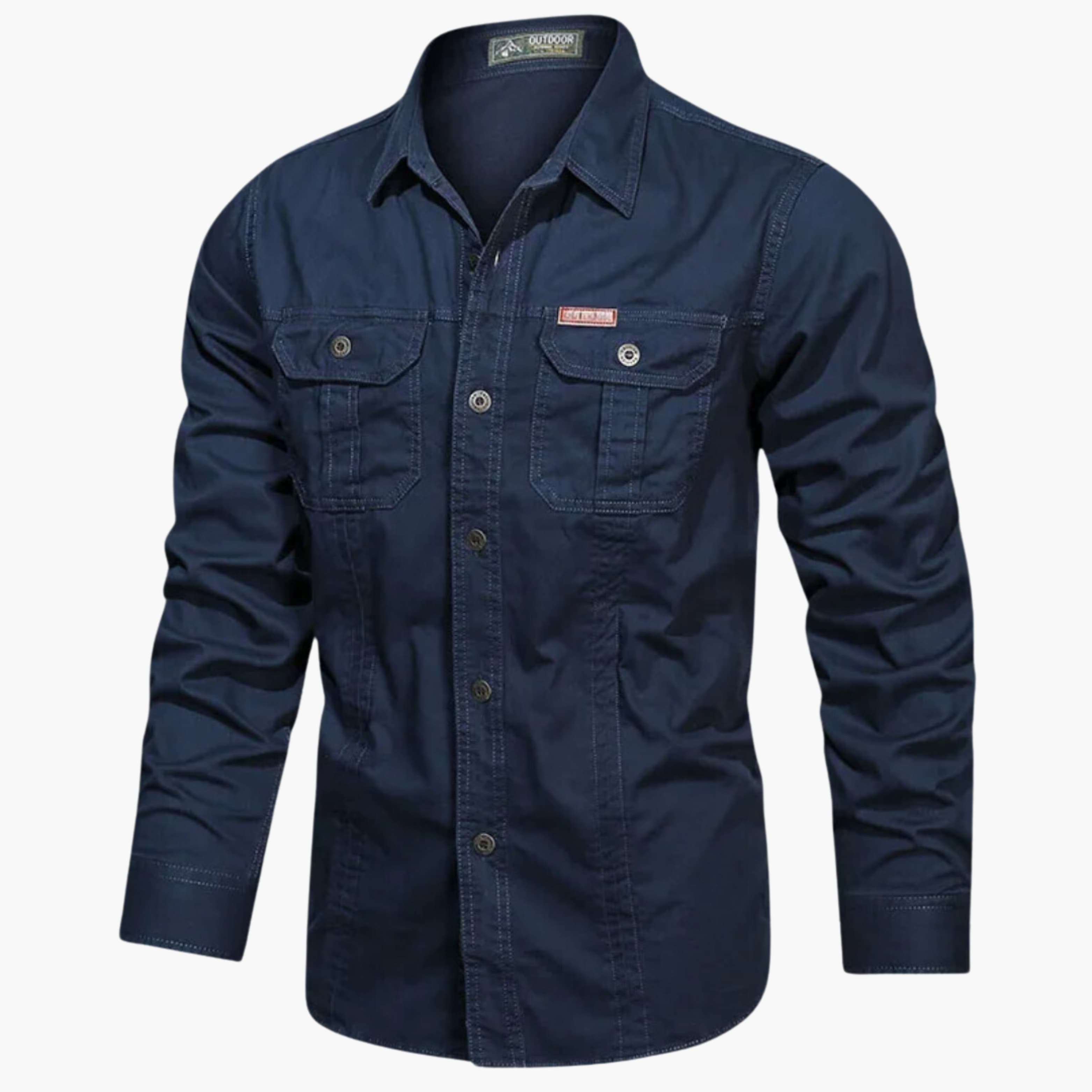 MEELANO Calico | Outdoor Skjorte med Brystlommer og Knaplukning – Holdbar & Stilfuld til Hverdag og Fritid Blå