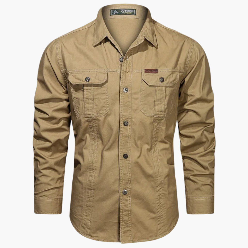 MEELANO Calico | Outdoor Skjorte med Brystlommer og Knaplukning – Holdbar & Stilfuld til Hverdag og Fritid Khaki