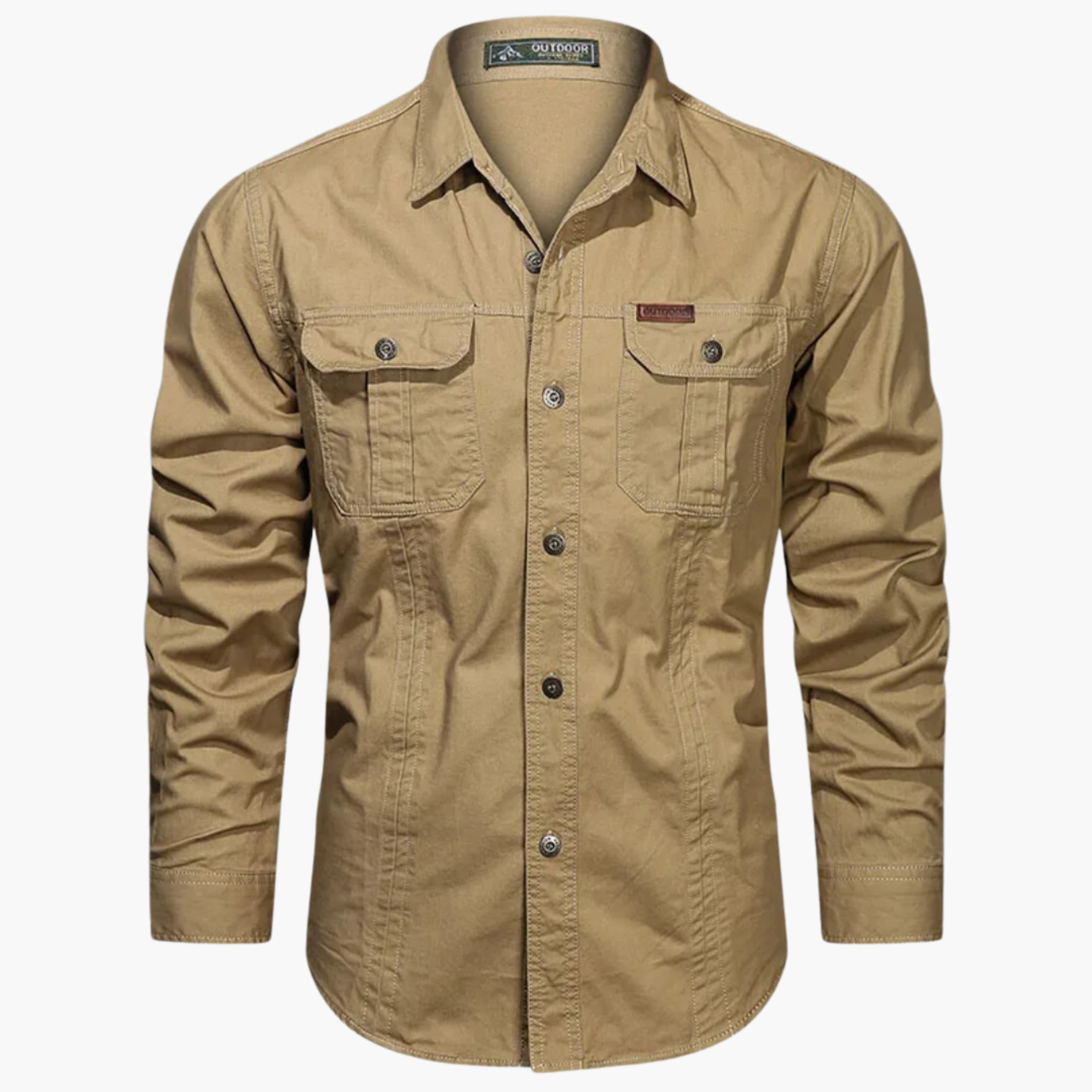 MEELANO Calico | Outdoor Skjorte med Brystlommer og Knaplukning – Holdbar & Stilfuld til Hverdag og Fritid Khaki