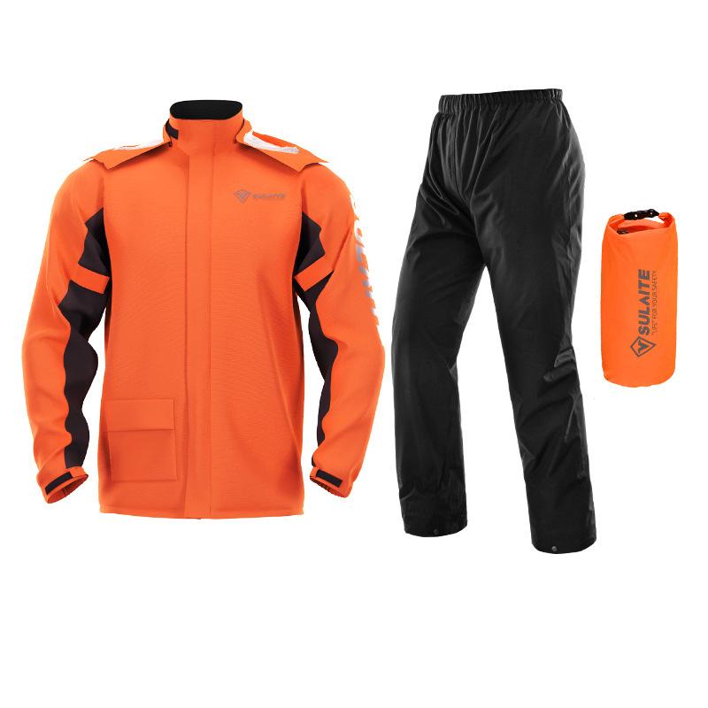 MEELANO Vandtæt Regnsæt til Udendørs Brug – Let Regnjakke & Regnbukser til Vandring, Cykling & Camping, M–3XL – Marmari Orange