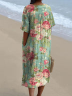 MEELANO Parsha | Blomstret kjole til damer – Vintage Print, Afslappet Snit & Tidløs Romantik