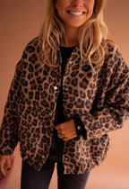 Dame Overgangsjakke - Moderigtigt snit med leopard-print