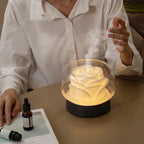 MEELANO Luksus Aroma-Diffuser med LED-Belysning – Duftdiffuser med Stemningslys, Isbjerg eller Rose Design – AromaGlow