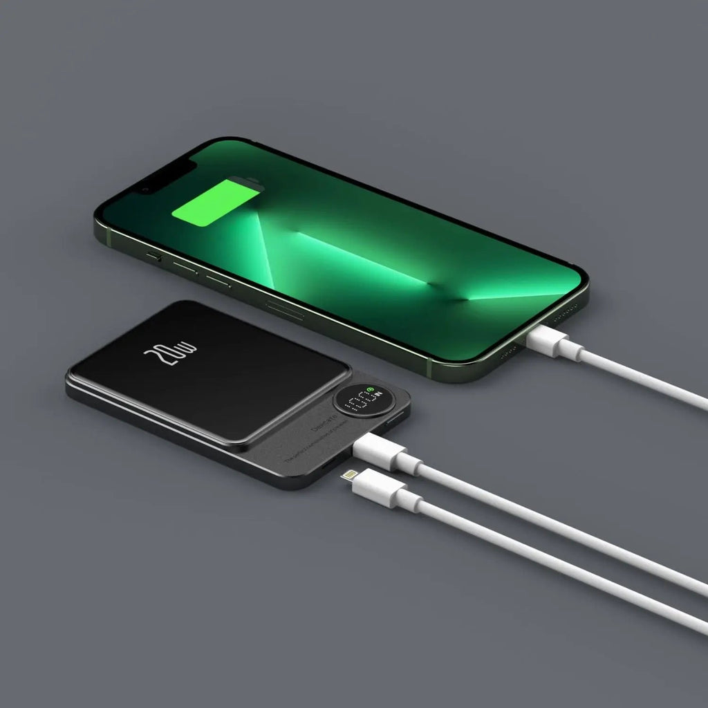 MEELANO Slank Powerbank Trådløs Magnetisk Oplader Hurtig Opladning