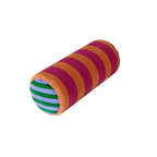 MEELANO Cylindrisk Pude Med Fem Stribede Designs Til Komfort Og Sjov Lilla Orange