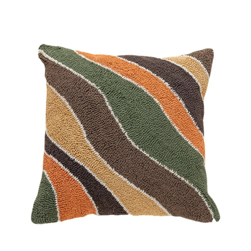 MEELANO Velour Pude Betræk Med Tuftede Sømme Og Abstrakt Solnedgang Bjerg Måne Abstrakt linje