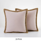 MEELANO Pude Cover Med Landhus Stil I Grå Og Rød Til Juledekoration Pink