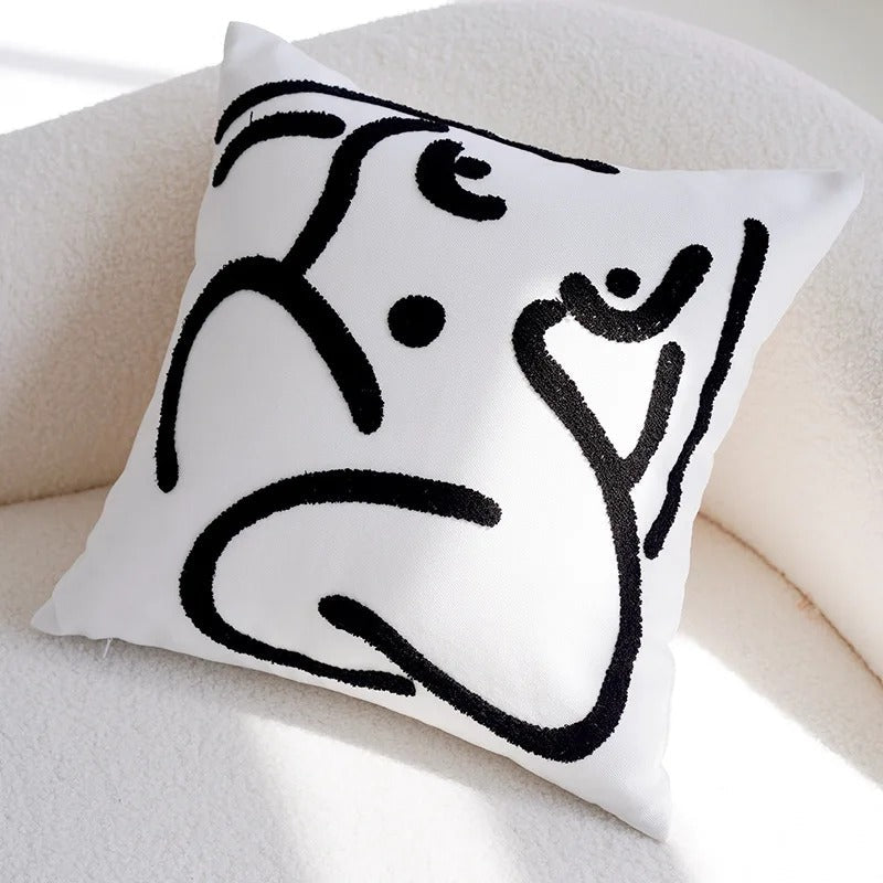 MEELANO Patchwork Pudecover Brun Creme Vintage Stil Kollektion H 45x45cm