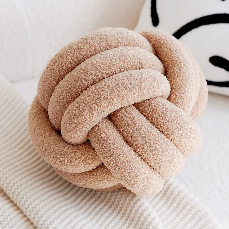 MEELANO Patchwork Pudecover Brun Creme Vintage Stil Kollektion K 28cm med kerne