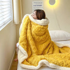 Tyk Vinterlammeuldstæppe – Sherpa Fleece Plaid til Sofa & Seng, Varmt & Hyggeligt Tæppe, 4 Størrelser – WarmWool