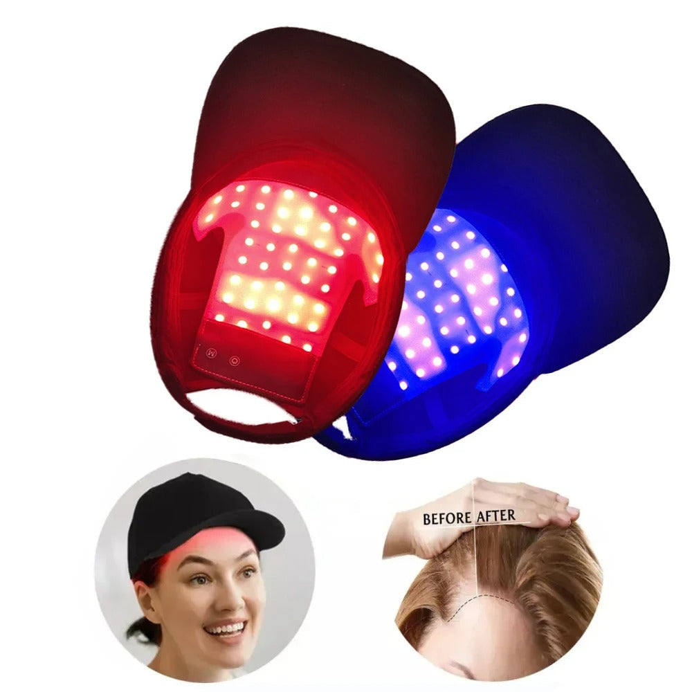 MEELANO Infrarød Rødt Lys Hætte – LED Rødt Lys Hårhætte til Hovedbunden, Trådløs Brug Derhjemme – HairGlow Pro