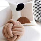 MEELANO Patchwork Pudecover Brun Creme Vintage Stil Kollektion