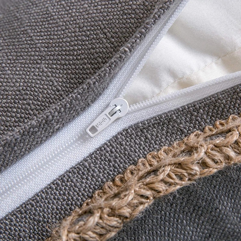 MEELANO Pude Cover Med Landhus Stil I Grå Og Rød Til Juledekoration